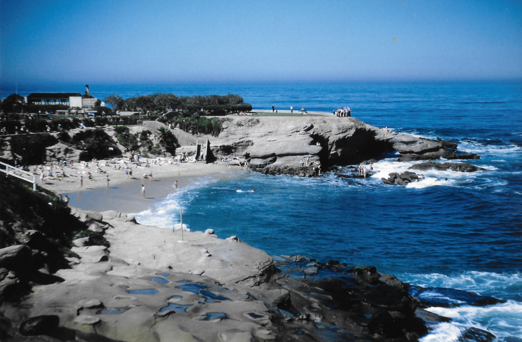 1953 photographs of La Jolla Cove and Alligator Head arch